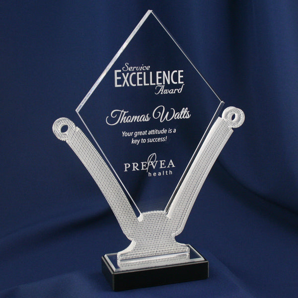 Clear and Textured Acrylic Peaked Cup with Base | Global Recognition Inc