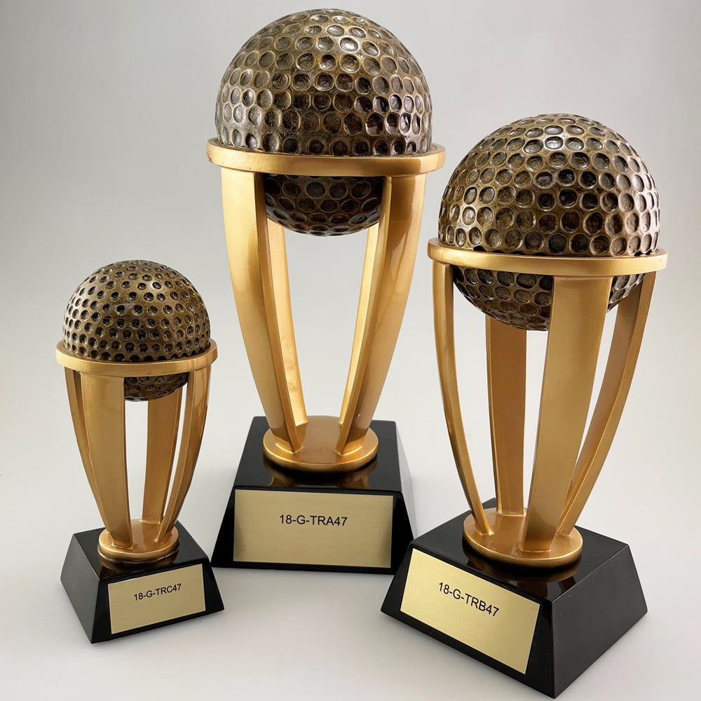 Bronze Cast Golf Ball on Riser