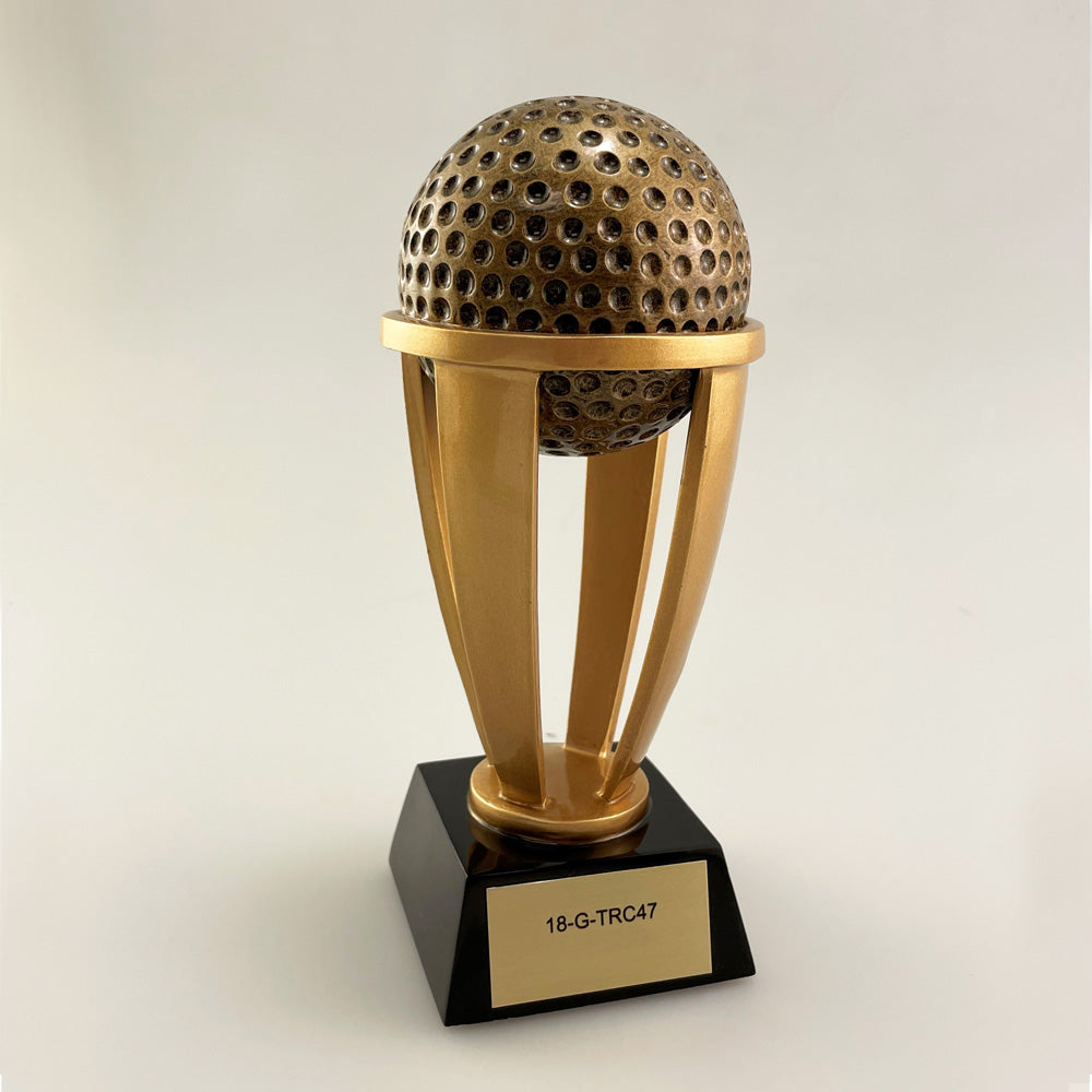 Bronze Cast Golf Ball on Riser