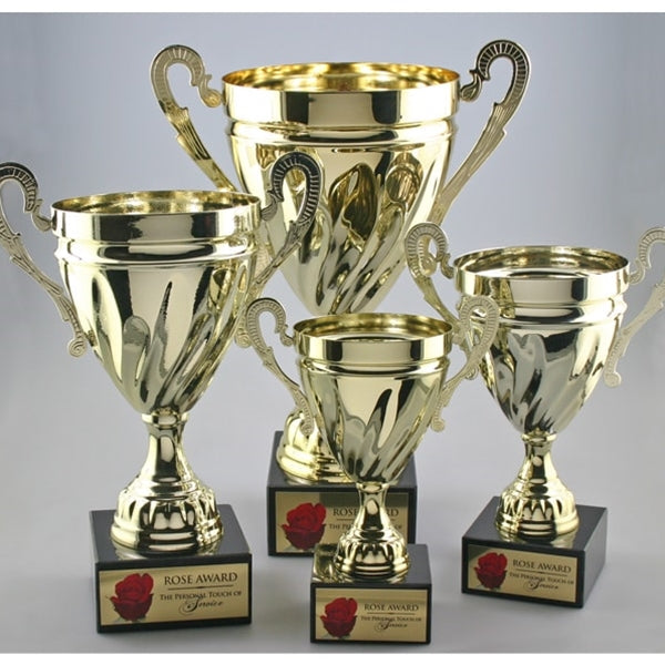 Gold Twist Metal Trophy Cup on Marble Base