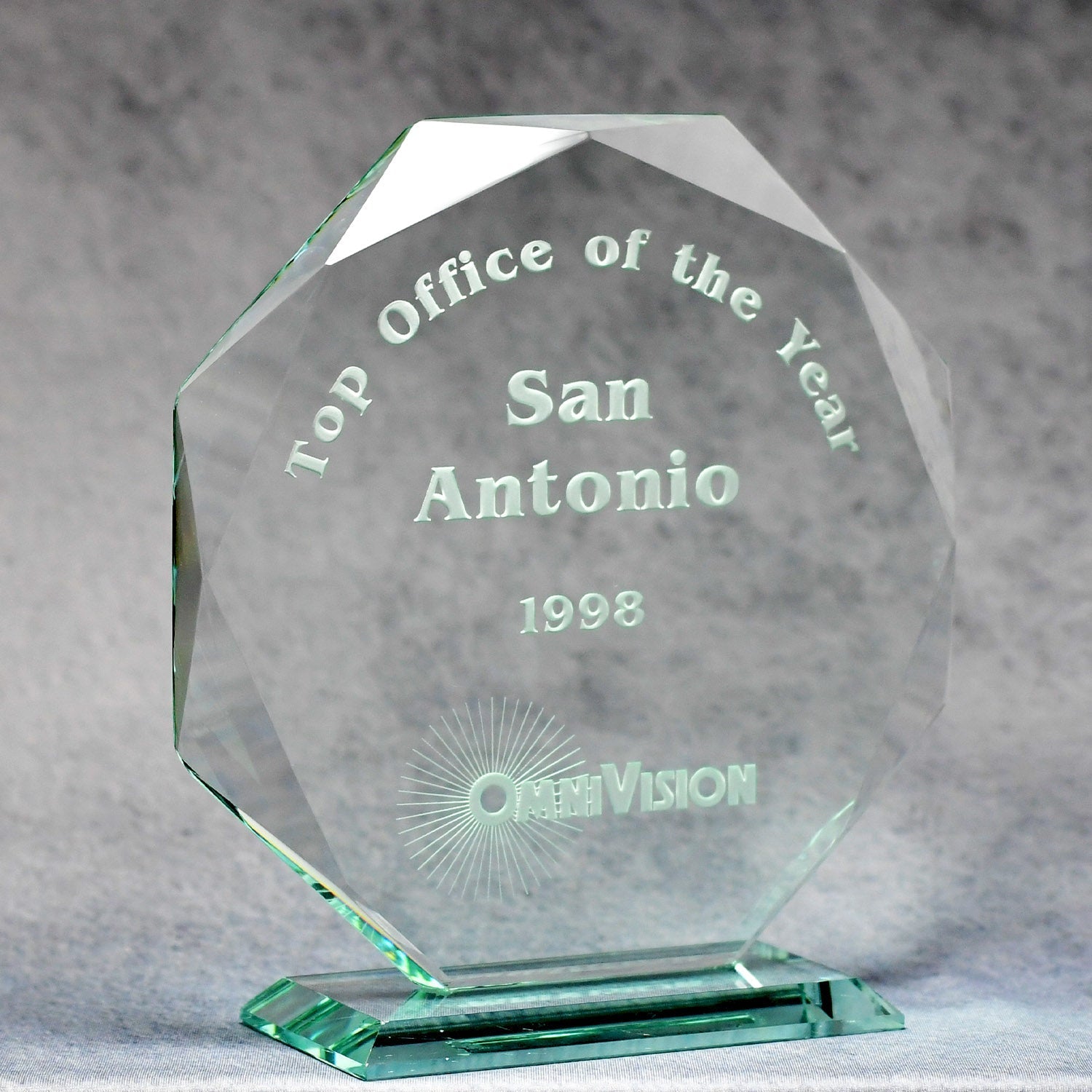 Jade Glass Multi-Faceted Octagon | Global Recognition Inc
