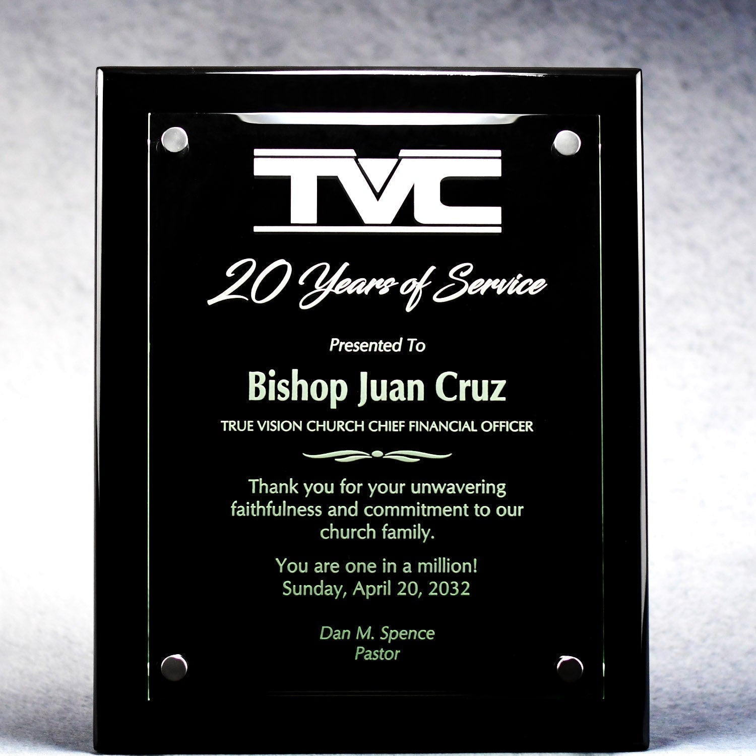 Cantebury Plaque With Stand-Out Ebony | Global Recognition Inc