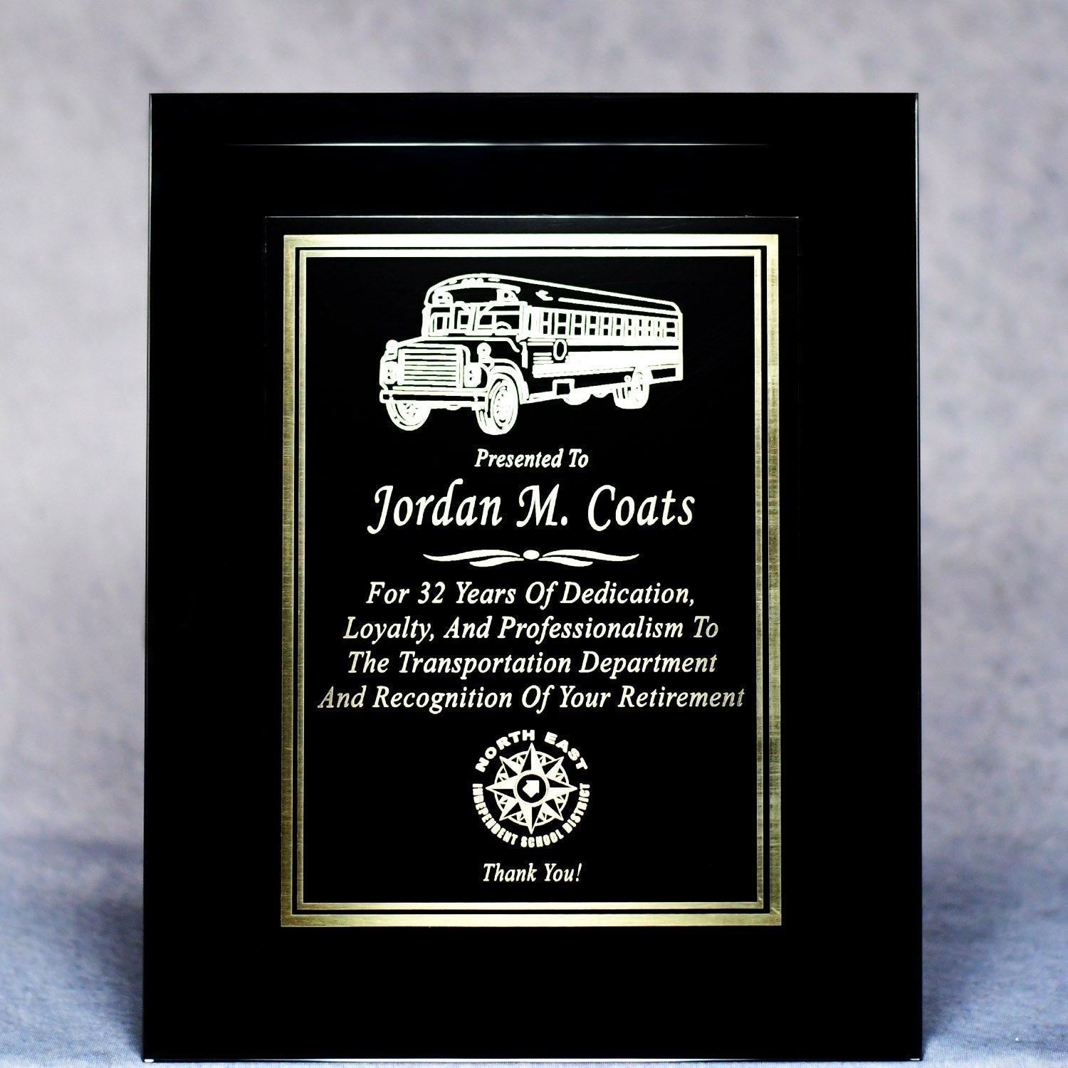 Executive Black Mirrored Glass Plaque With Plate | Global Recognition Inc