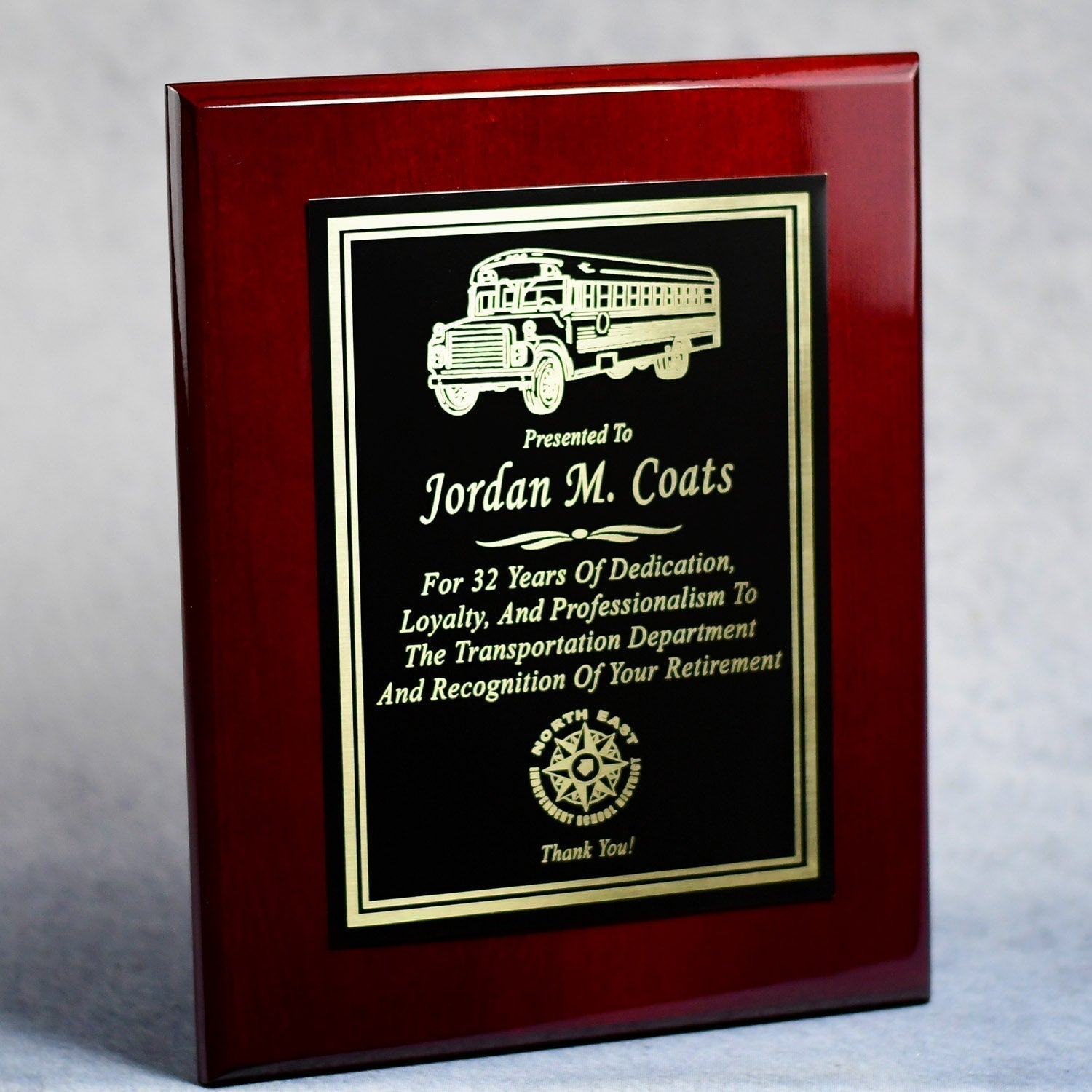 Rosewood Piano Finish Plaque With Plate | Global Recognition Inc