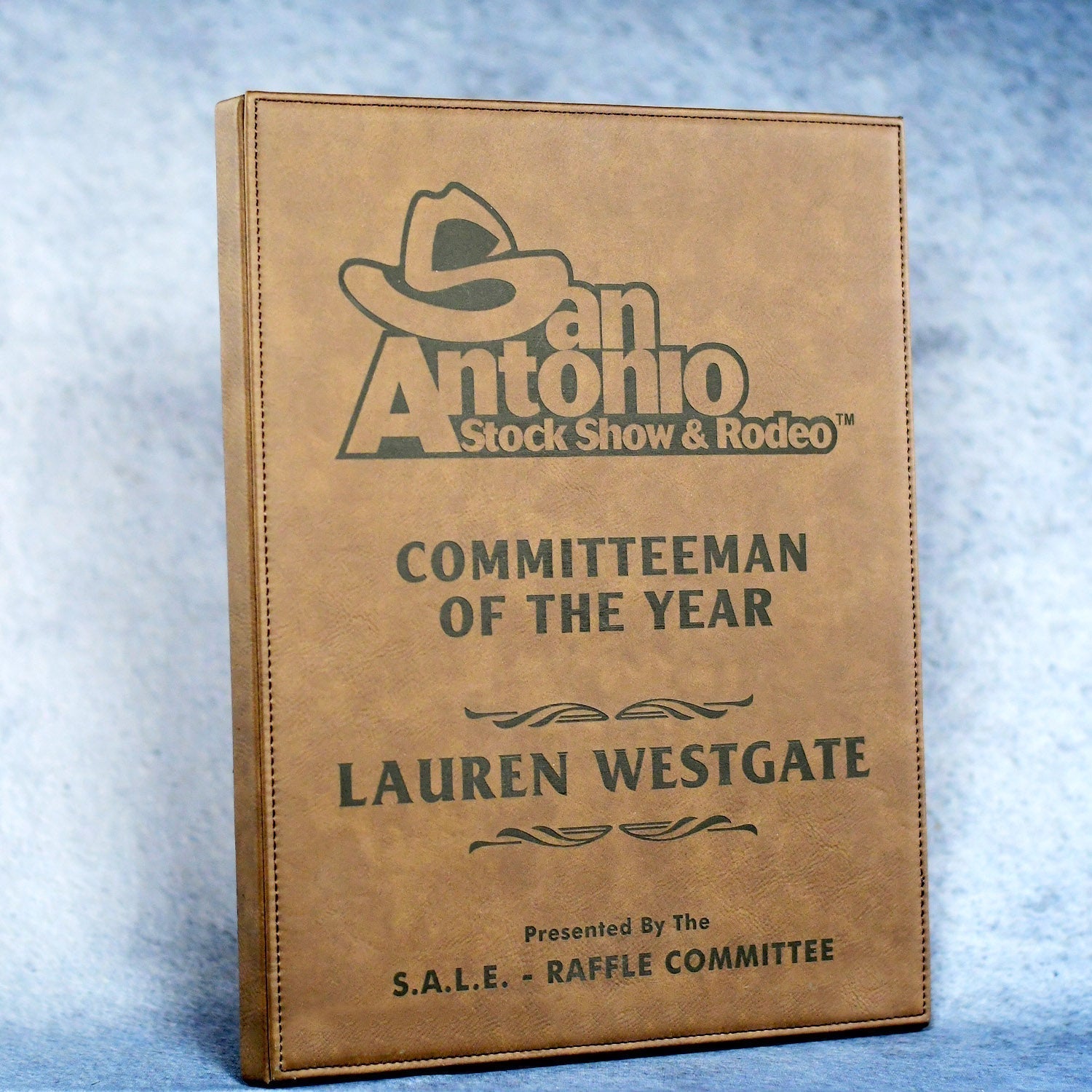 Leatherette Plaque - Rawhide | Global Recognition Inc