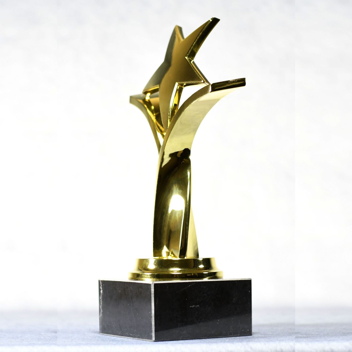 Twisting Star On Black Marble Base, Gold, Silver, Bronze | Global Recognition Inc