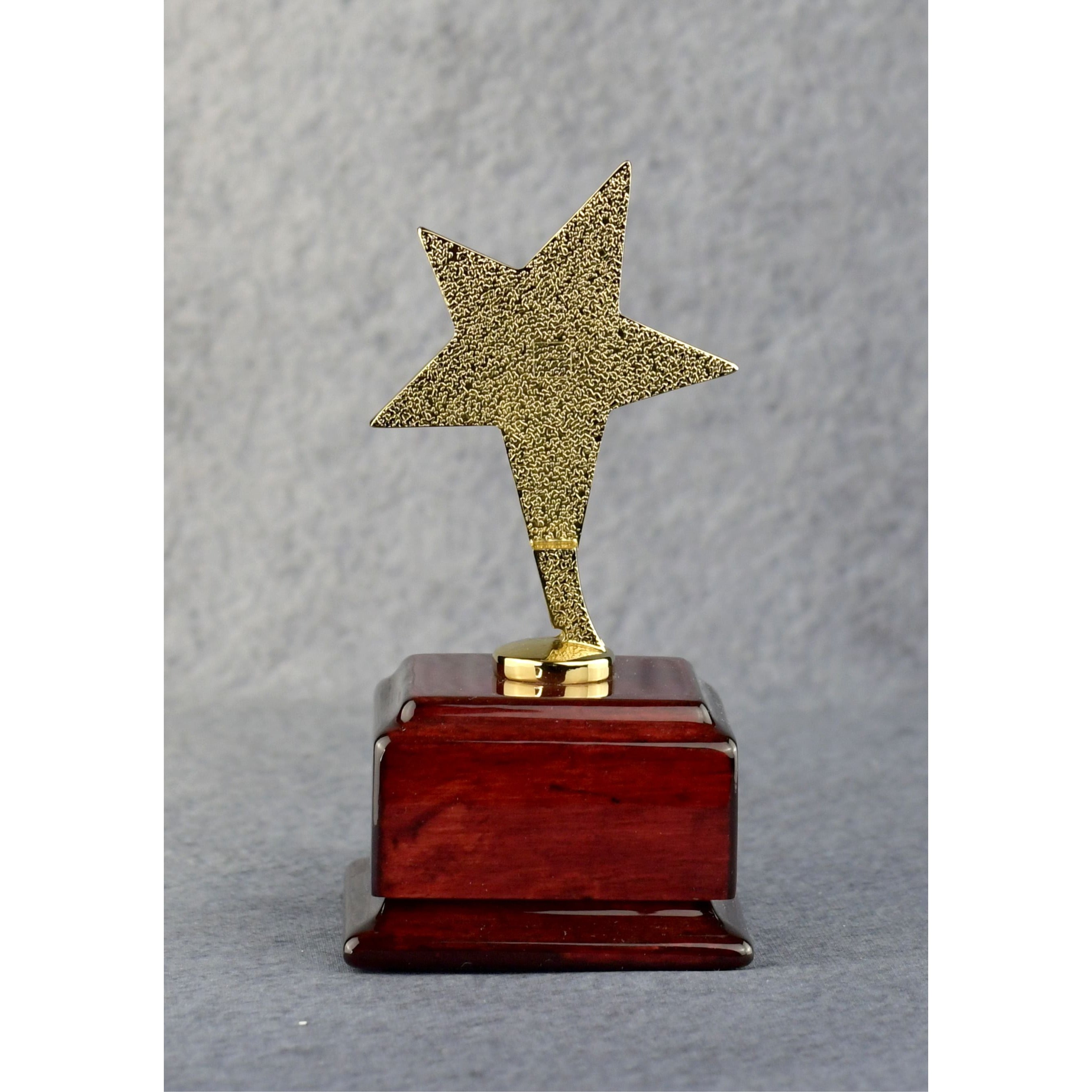 Star Performer Gold Star On Rosewood Base | Global Recognition Inc