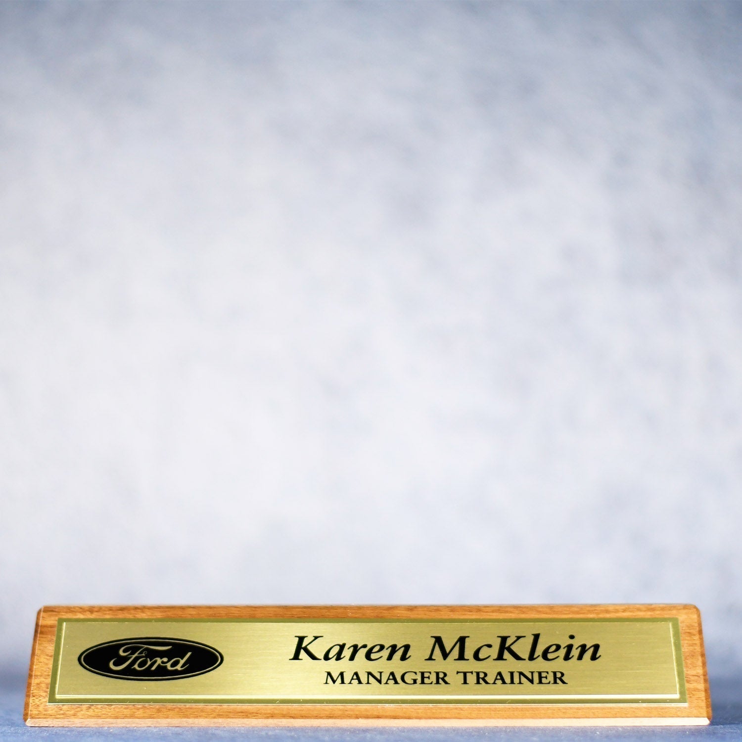 Walnut Desk Name Wedge | Global Recognition Inc