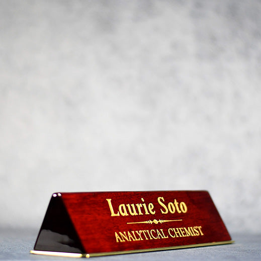 Rosewood Piano Finish Desk Wedge | Global Recognition Inc