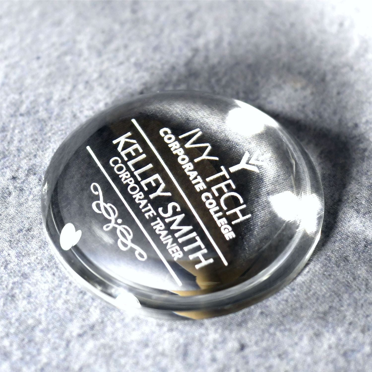Crystal Paperweight - Low Profile Dome | Global Recognition Inc