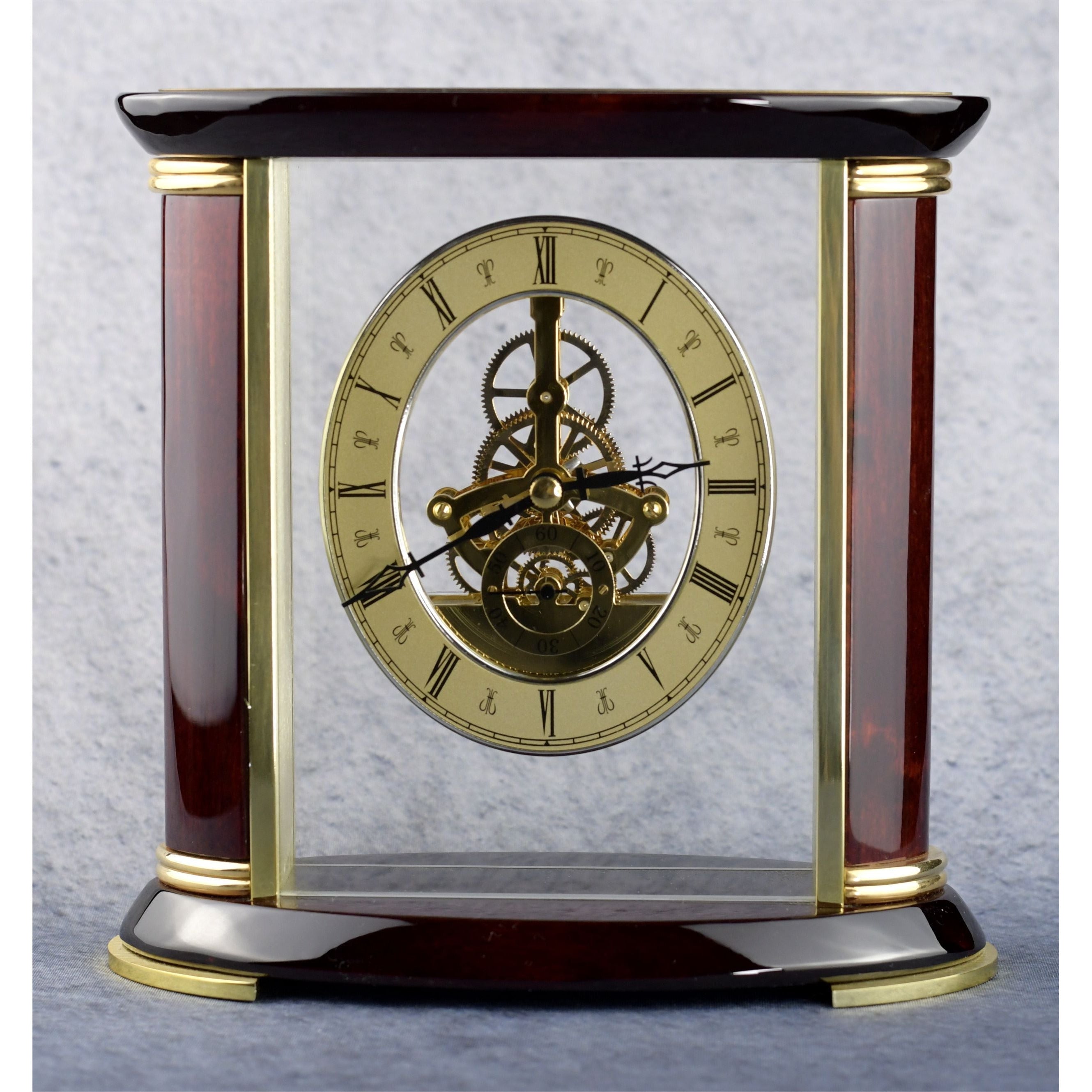 Open Clock Works Rosewood Clock | Global Recognition Inc