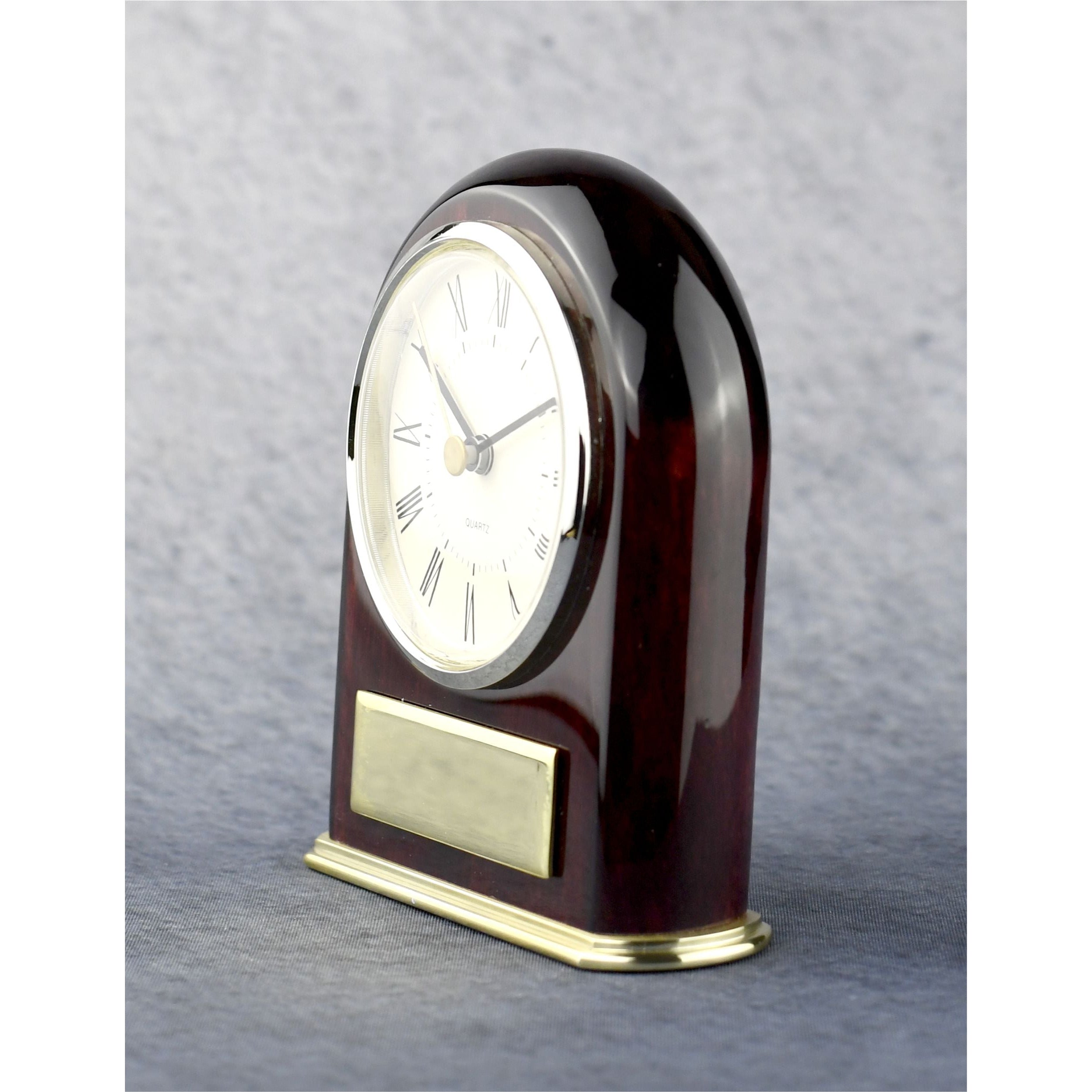 Clock Framed With Rosewood And Brass | Global Recognition Inc