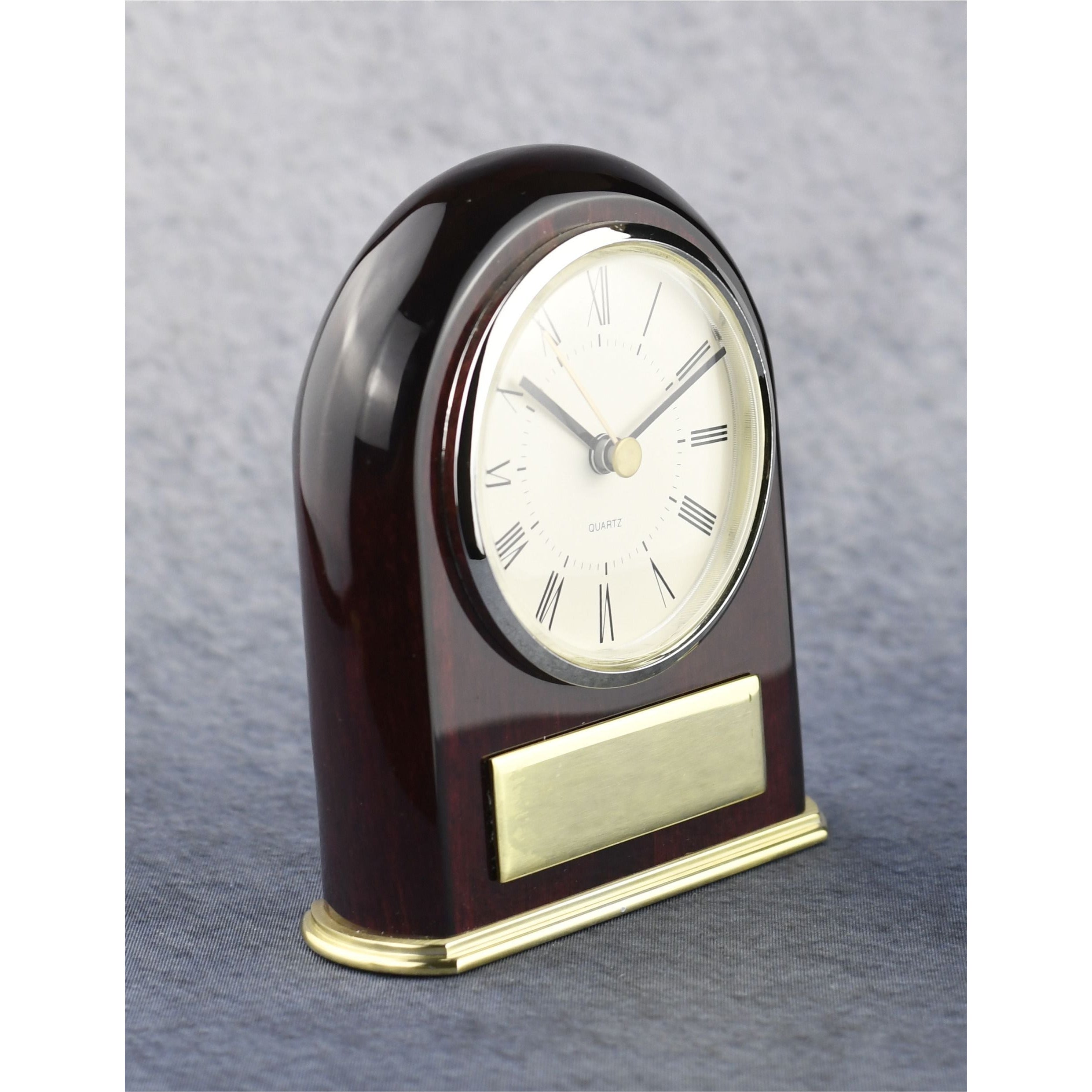 Clock Framed With Rosewood And Brass | Global Recognition Inc