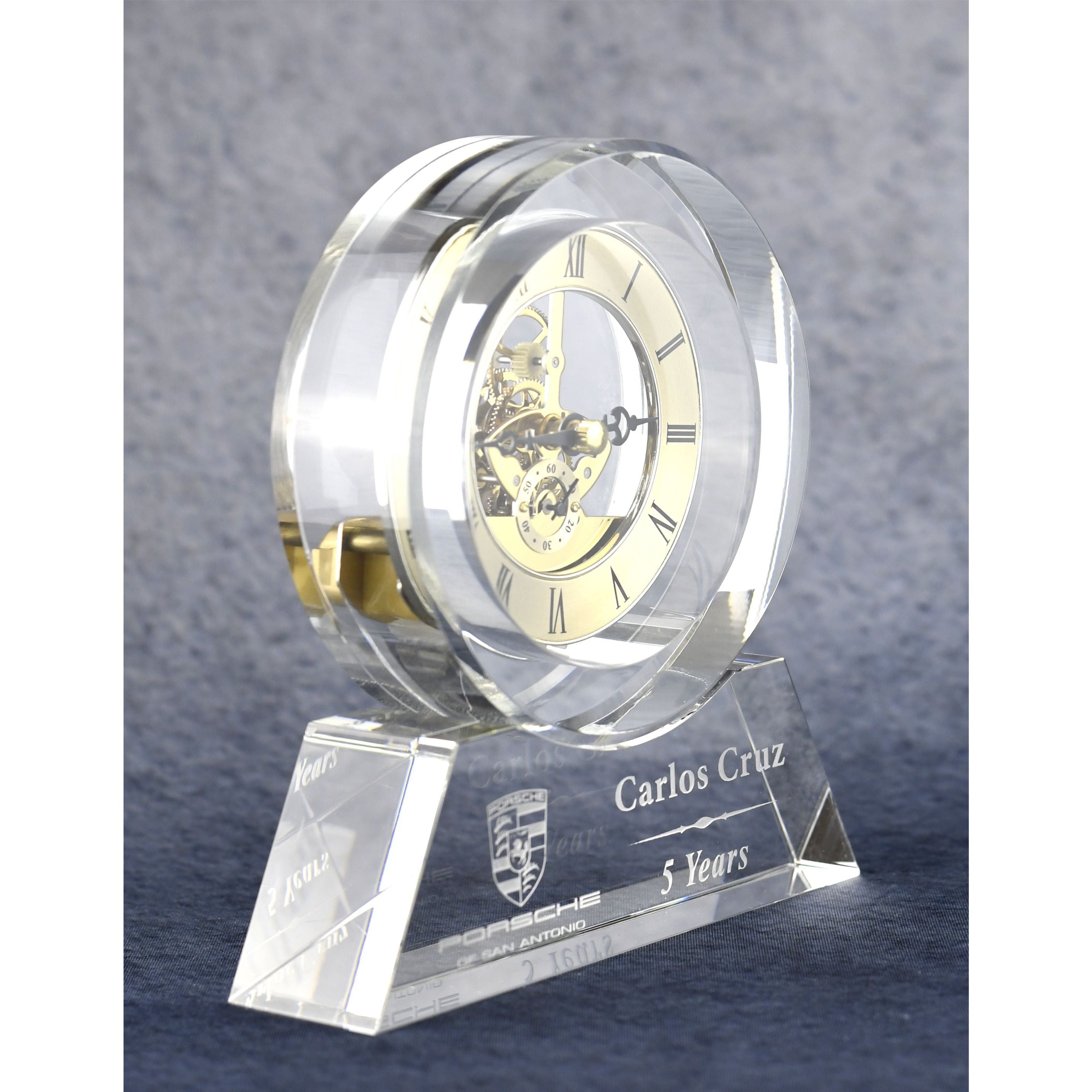 Crystal Desk Clock | Global Recognition Inc