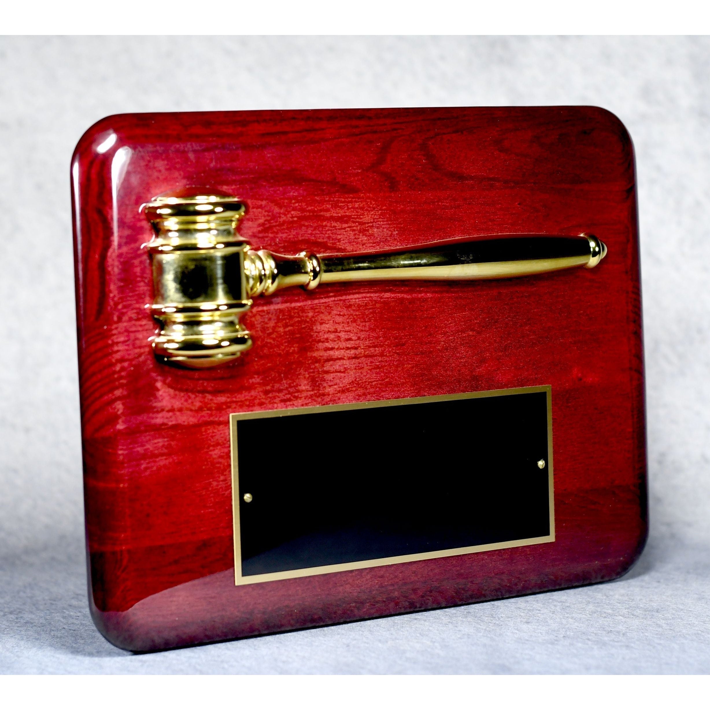 Gavel With Piano Finish Plaque | Global Recognition Inc