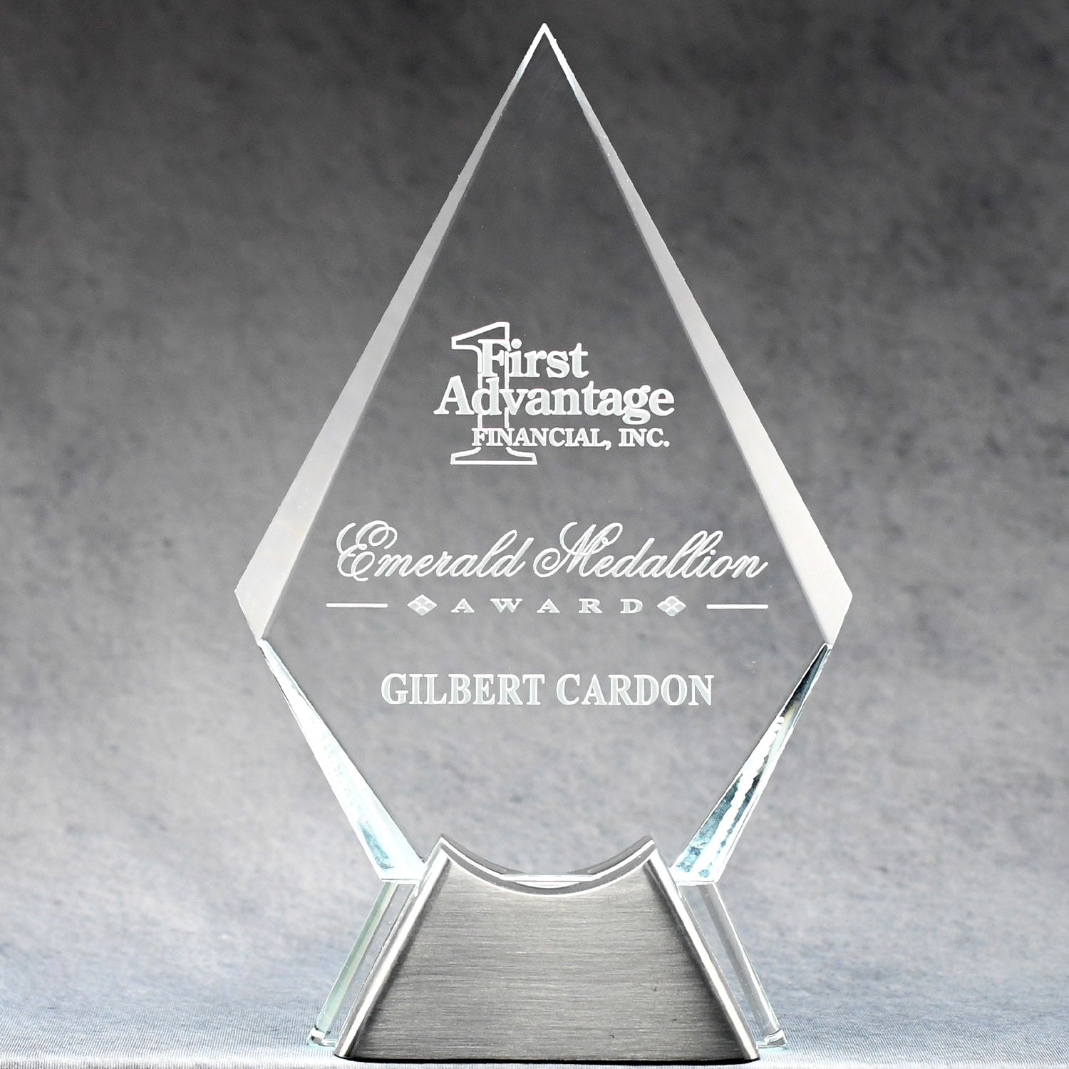 Crystal Diamond On Chrome Stand | Global Recognition Inc