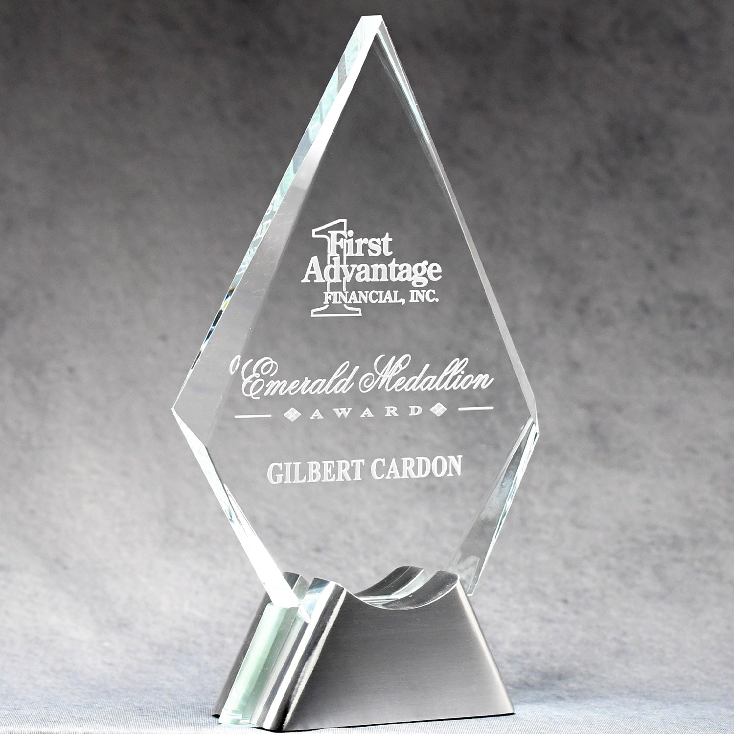 Crystal Diamond On Chrome Stand | Global Recognition Inc