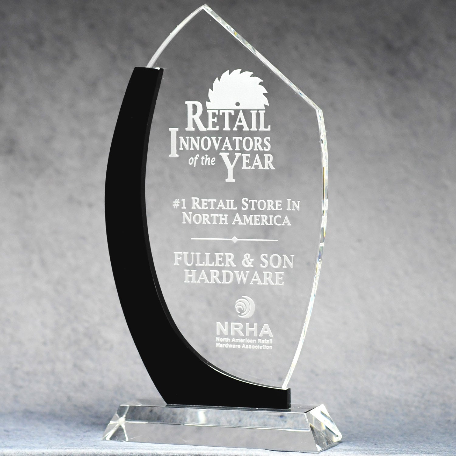 Black Curve Clear Crystal | Global Recognition Inc
