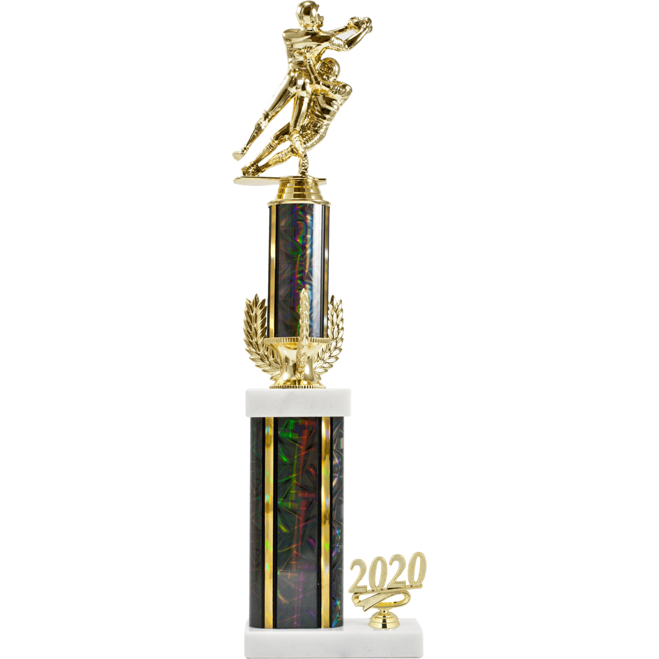 Tri-Wreath Two-Tier Trophy With Trim | Global Recognition Inc