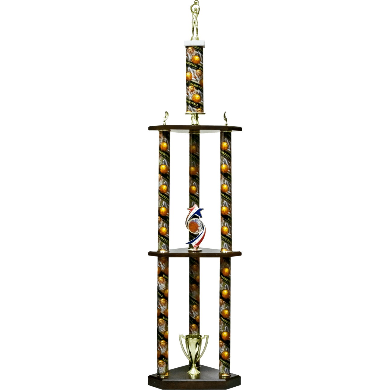 Three-Tier Three Pillar Trophy | Global Recognition Inc