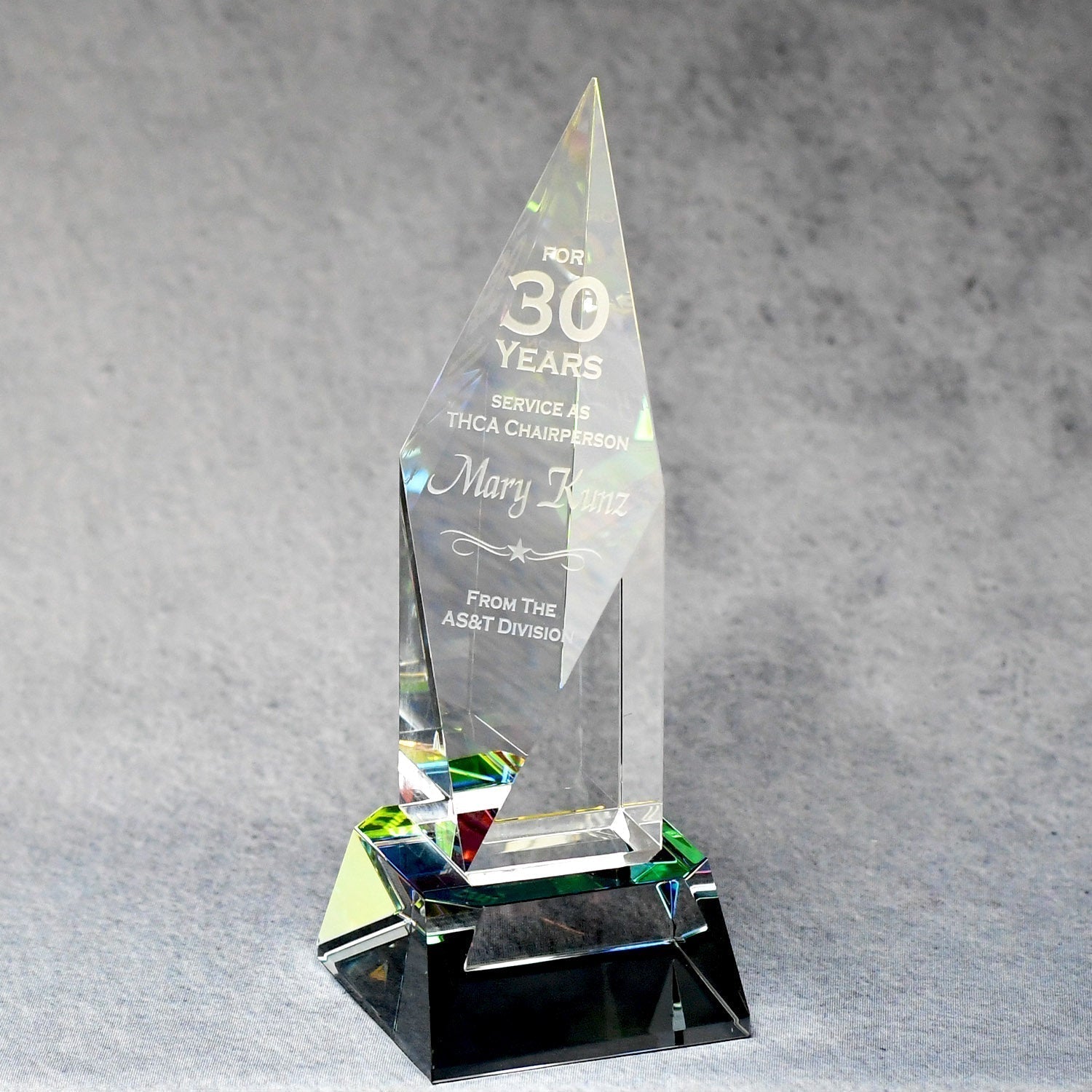 Spectra Color Crystal Spire | Global Recognition Inc
