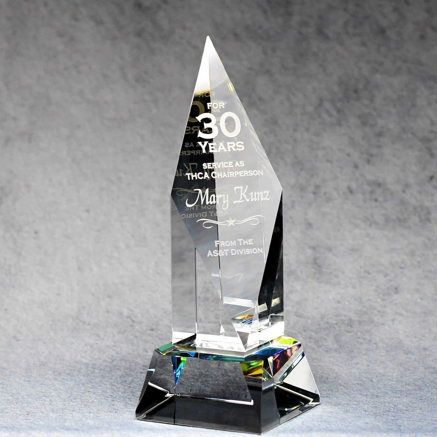 Spectra Color Crystal Spire | Global Recognition Inc