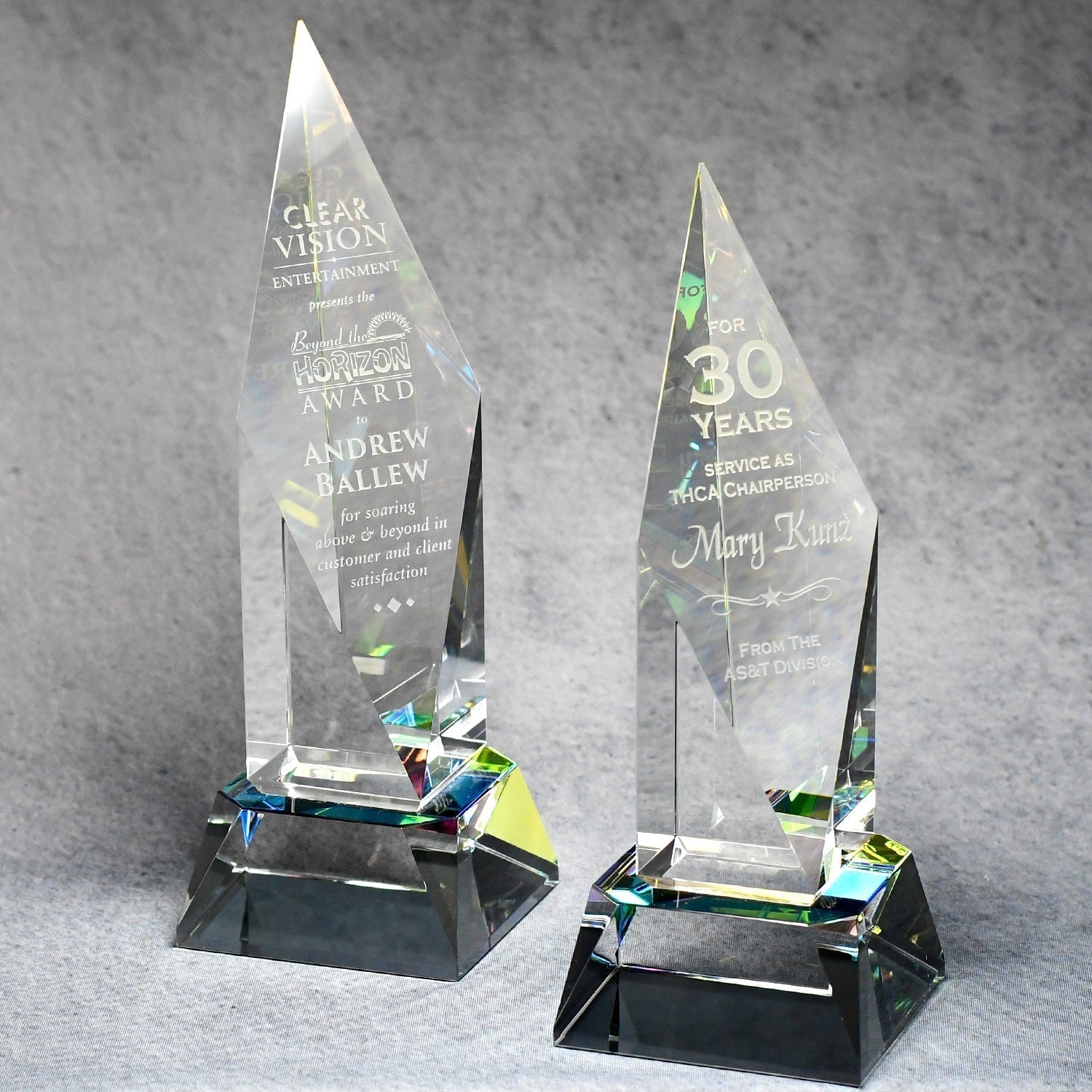 Spectra Color Crystal Spire | Global Recognition Inc