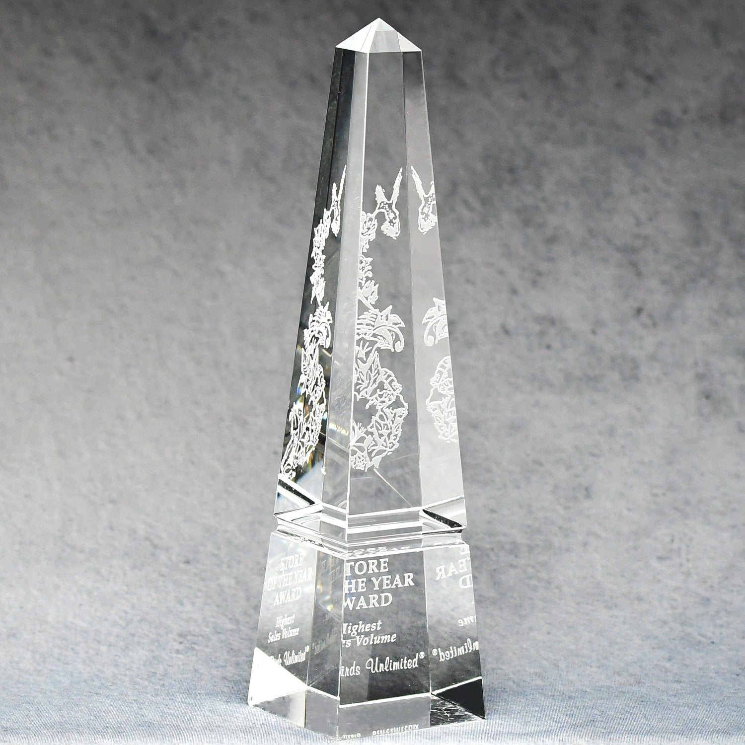 Optic Crystal Groove Obelisk | Global Recognition Inc