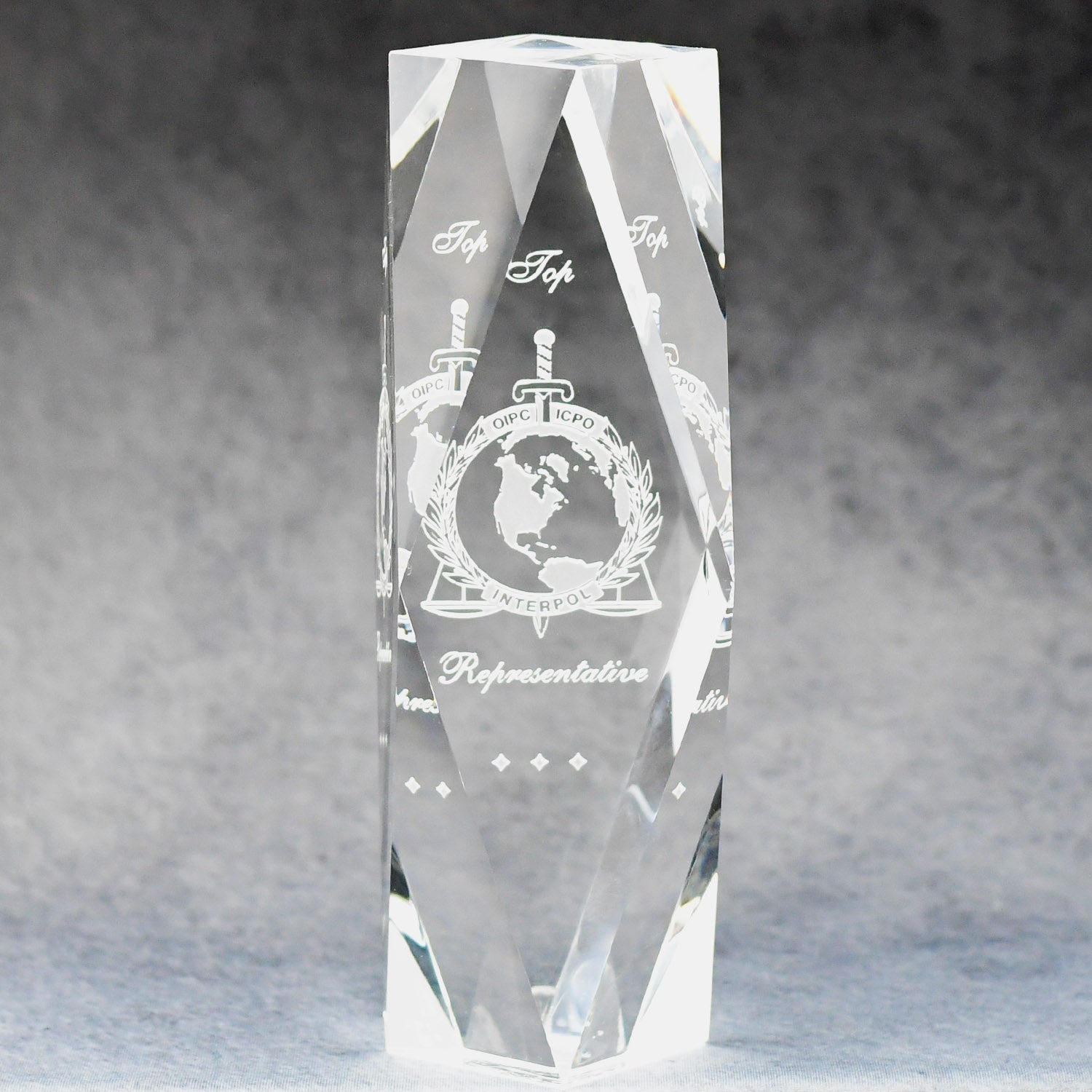 Multi-Faceted Optic Crystal Tower | Global Recognition Inc