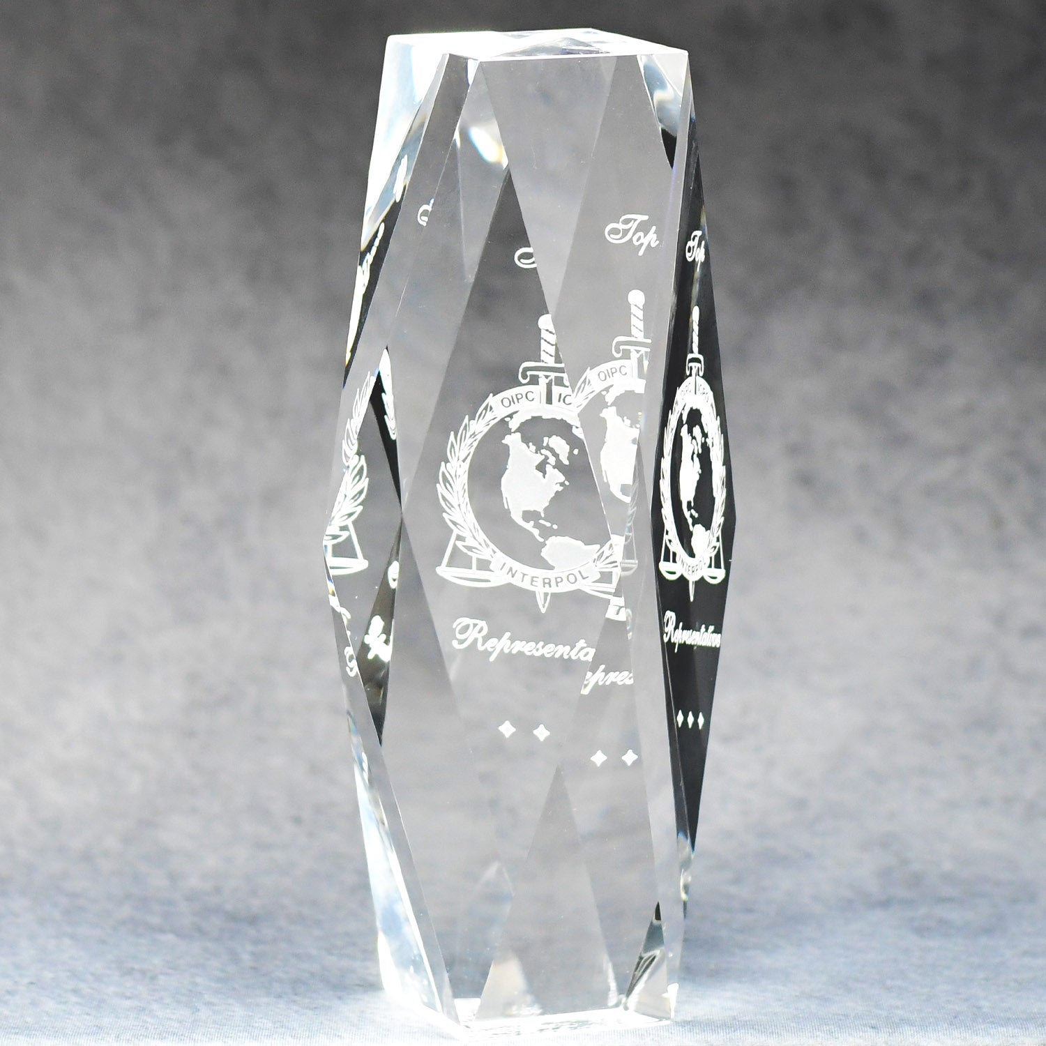 Multi-Faceted Optic Crystal Tower | Global Recognition Inc