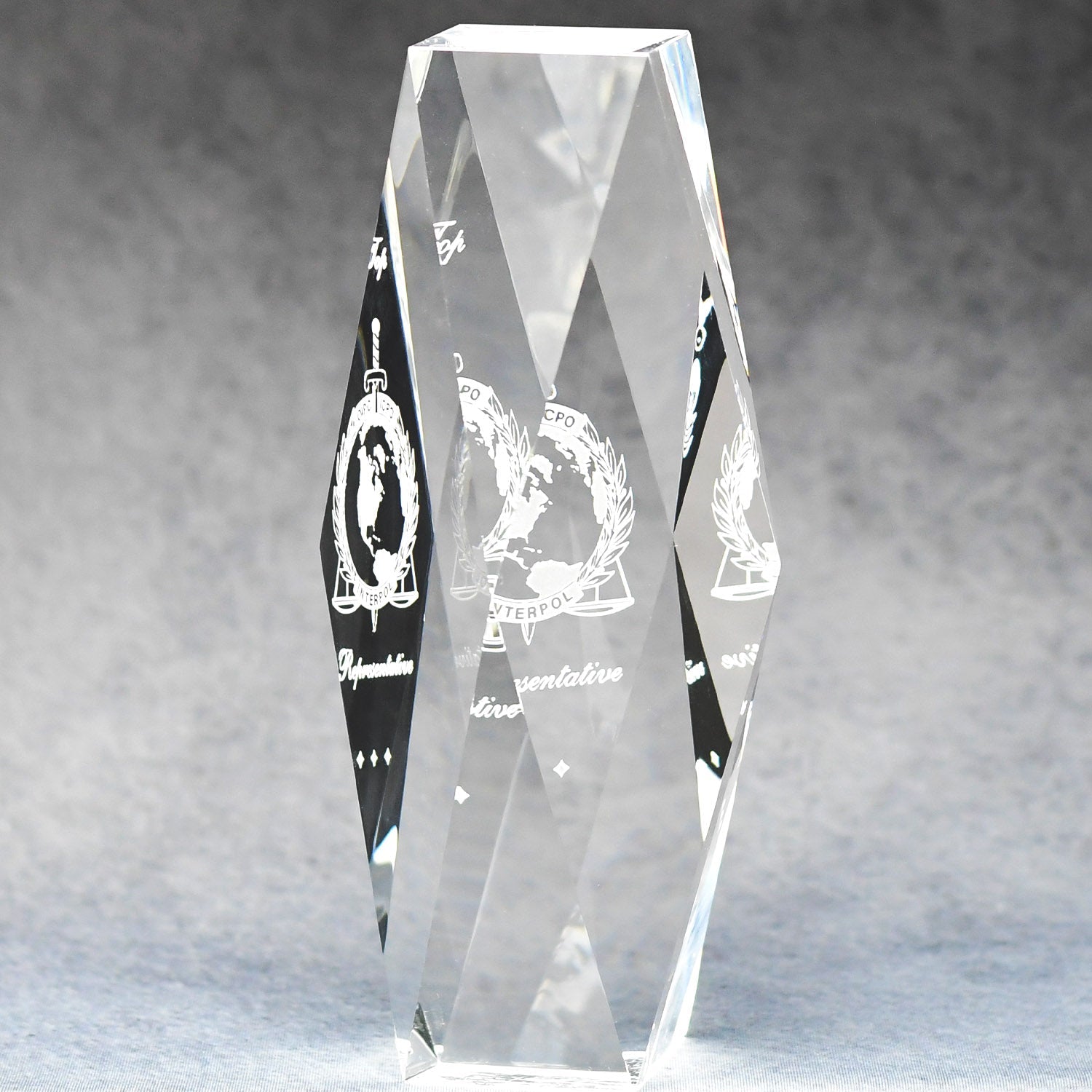 Multi-Faceted Optic Crystal Tower | Global Recognition Inc