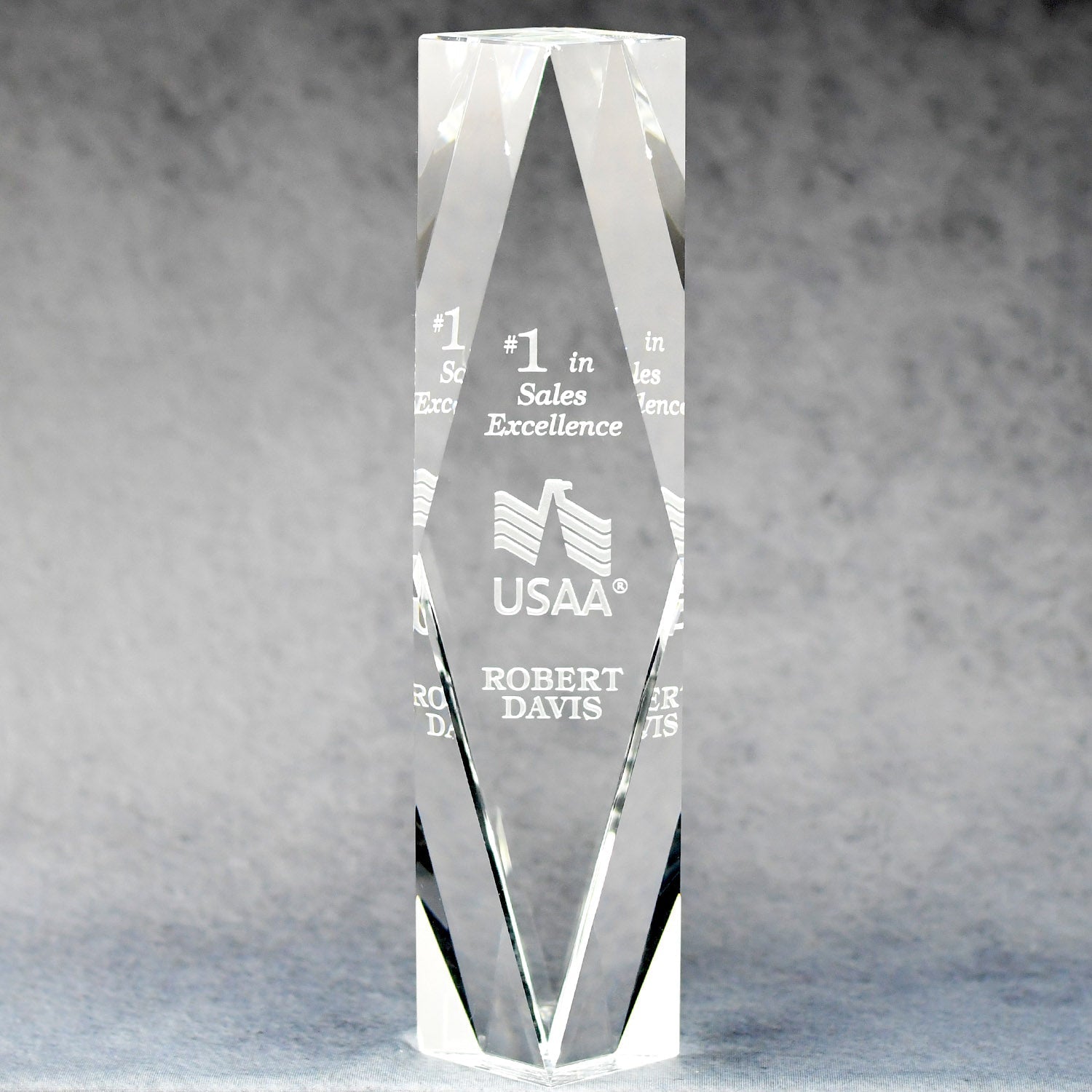 Multi-Faceted Optic Crystal Tower | Global Recognition Inc