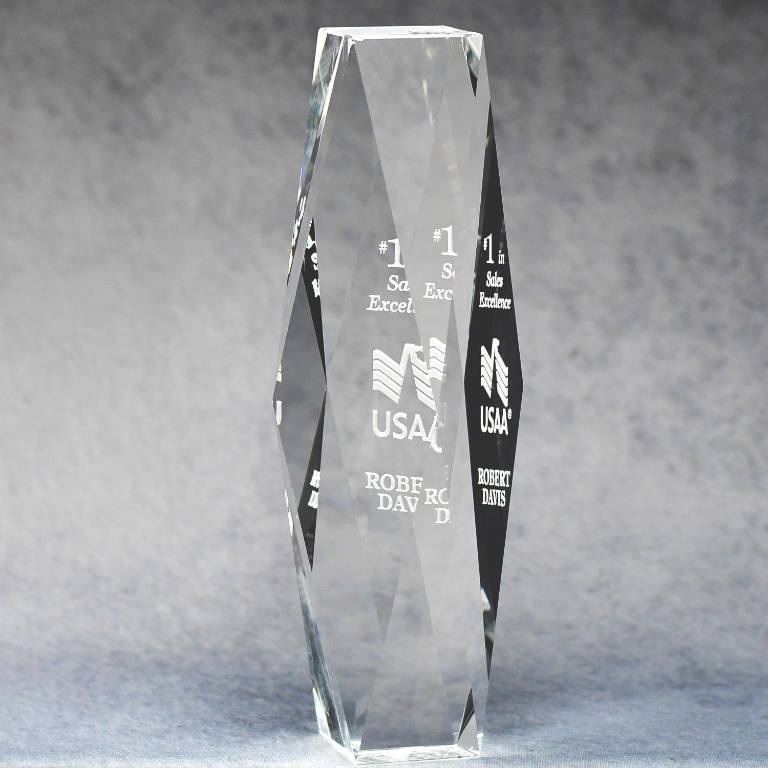 Multi-Faceted Optic Crystal Tower | Global Recognition Inc