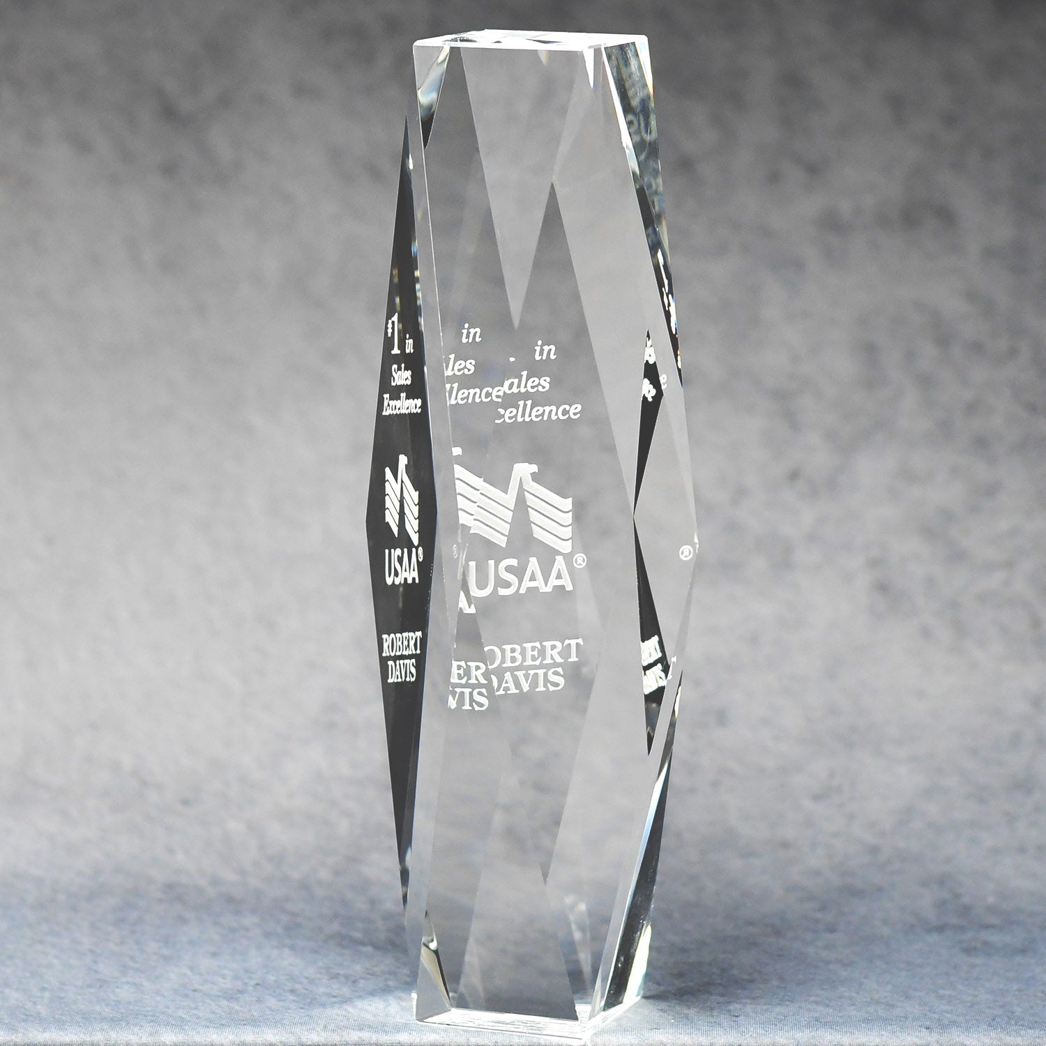 Multi-Faceted Optic Crystal Tower | Global Recognition Inc