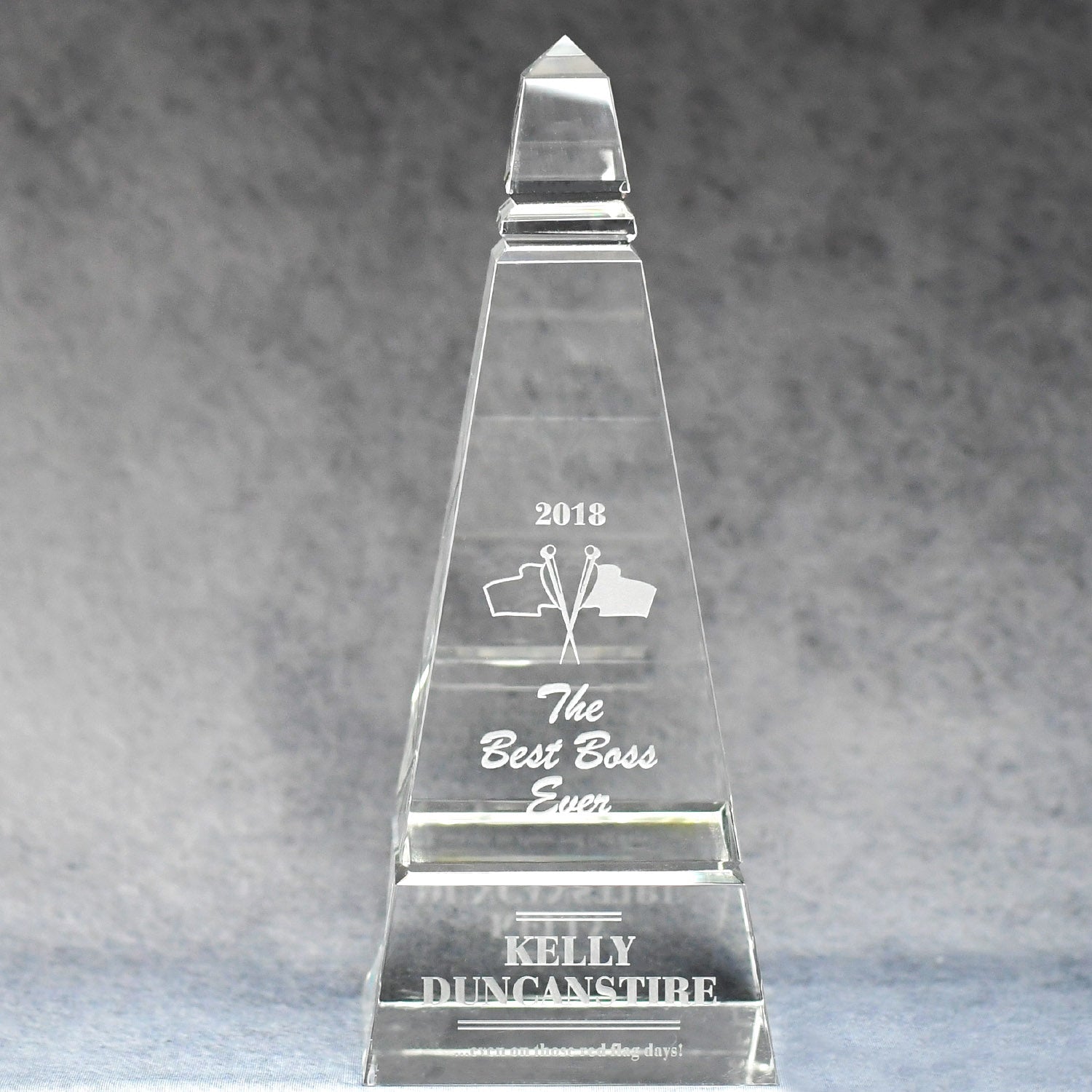 Multi-Faceted Optic Crystal Obelisk | Global Recognition Inc