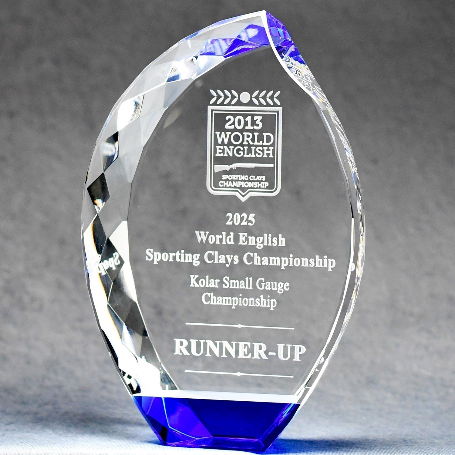 Multi-Faceted Crystal Flame With Blue Base | Global Recognition Inc