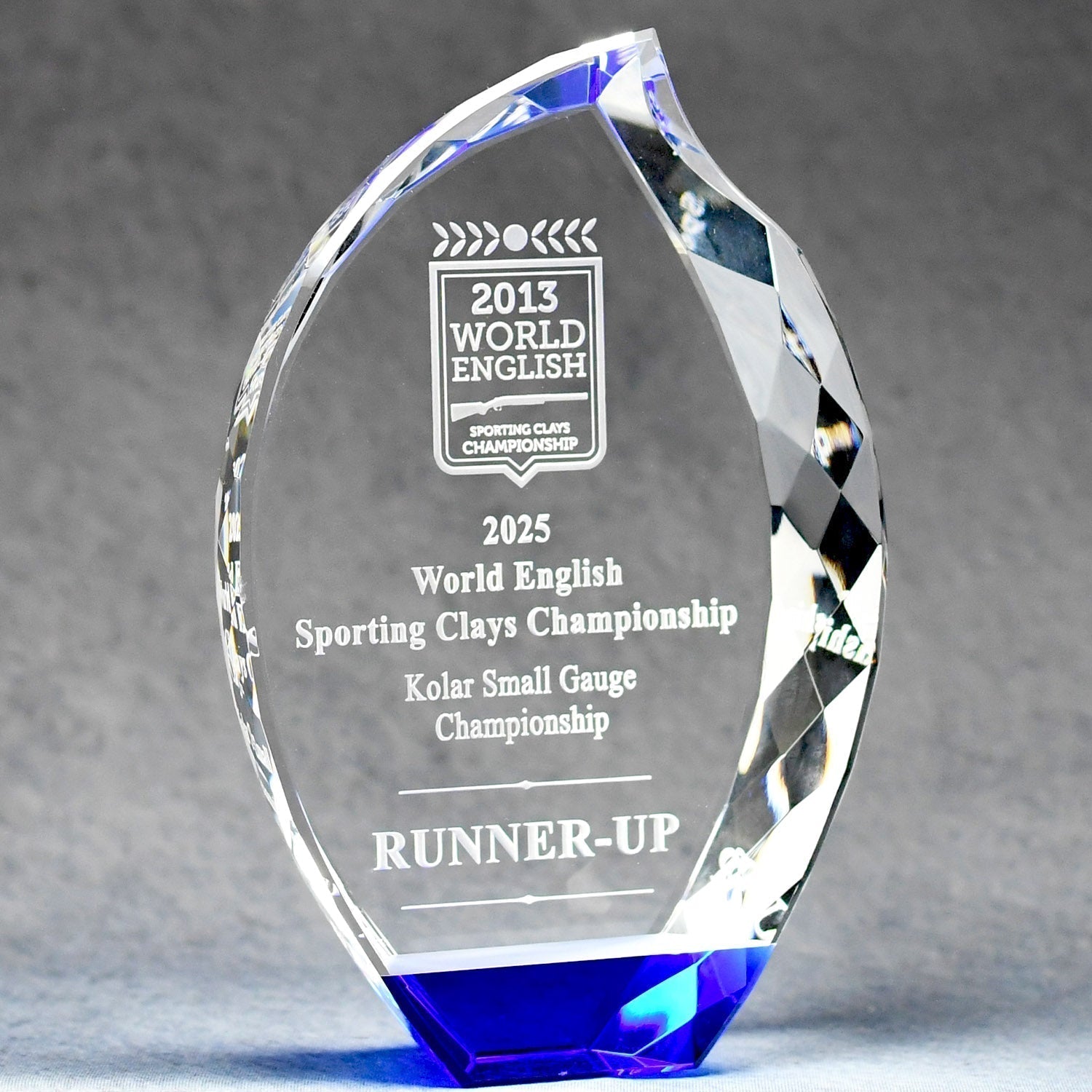 Multi-Faceted Crystal Flame With Blue Base | Global Recognition Inc