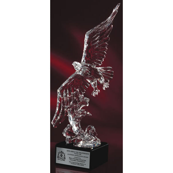 Acrylic Eagle On Marble Base - Landing | Global Recognition Inc