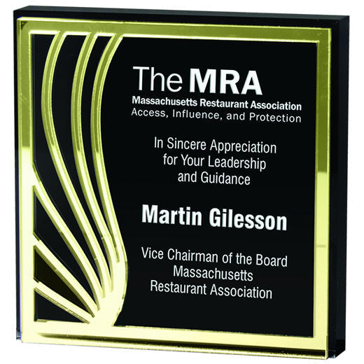 Lucite Square With Contour Mirror | Global Recognition Inc