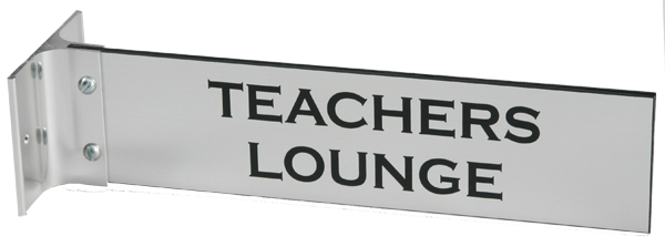 Silver Wall Sign w/Silver Bracket