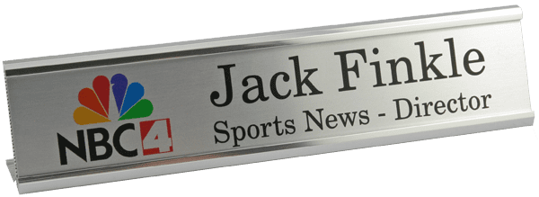 Standard Silver Sign/Name Plate, Full Color, 10"x2"