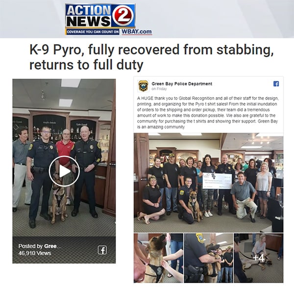 K9 Pyro Makes a Full Recovery & Donation from K9 Pyro Shirts