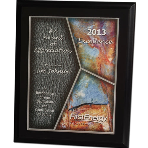 Full Color Ebony Wood Plaque with Acrylic Overlay