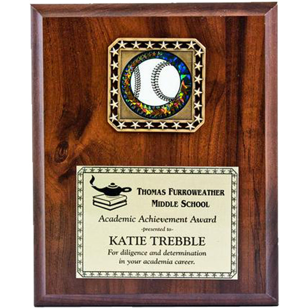 Diamond Medal Cherry Finish Plaque - Vertical