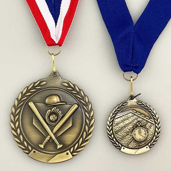 Custom stock medals with neck ribbons
