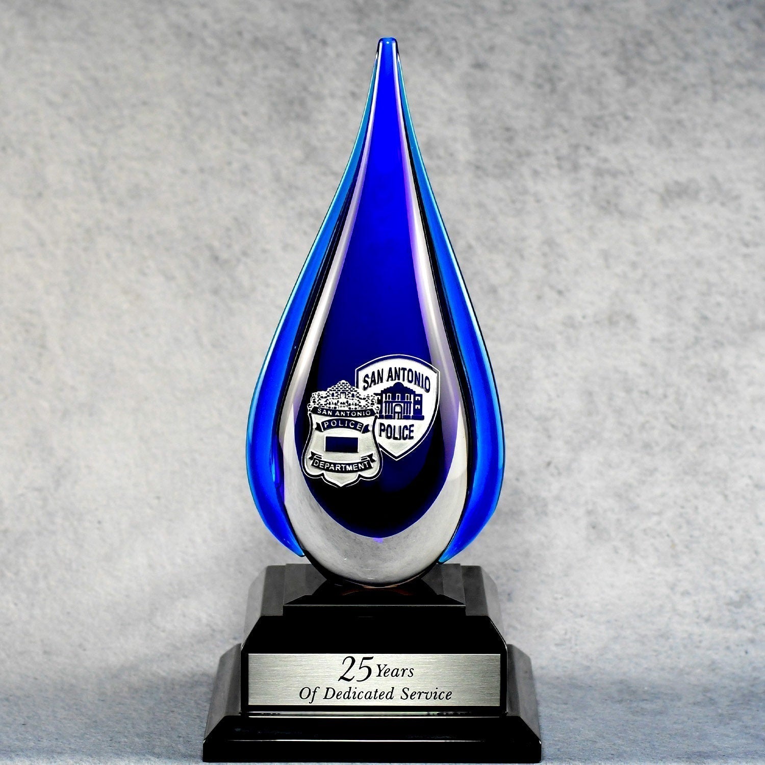 Blue Crystal Teardrop | Global Recognition Inc