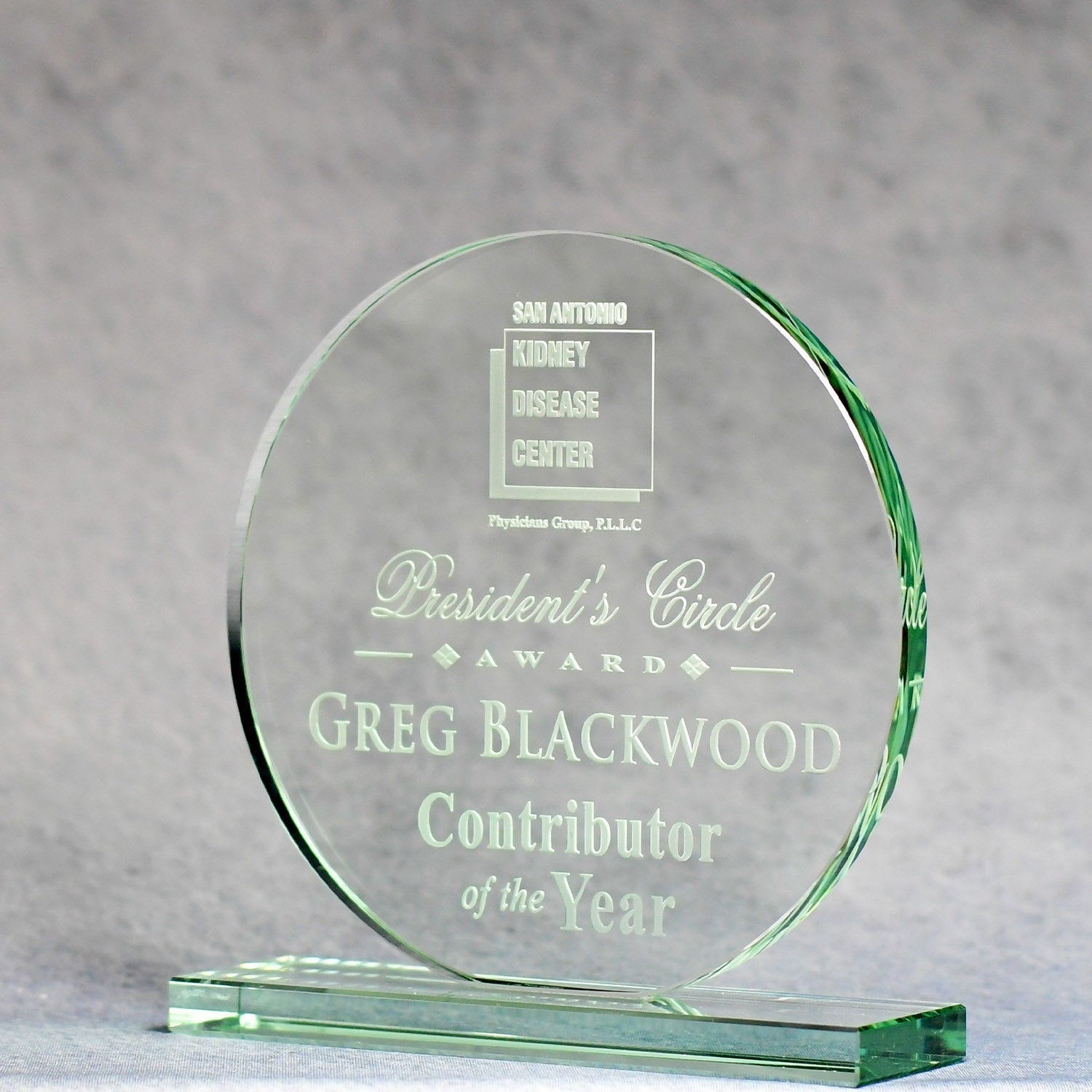 Jade Glass Circle | Global Recognition Inc