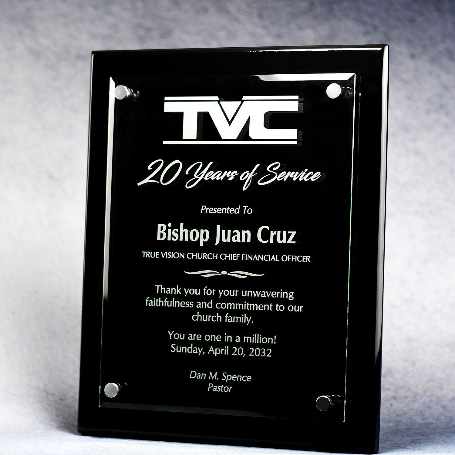 Cantebury Plaque With Stand-Out Ebony | Global Recognition Inc
