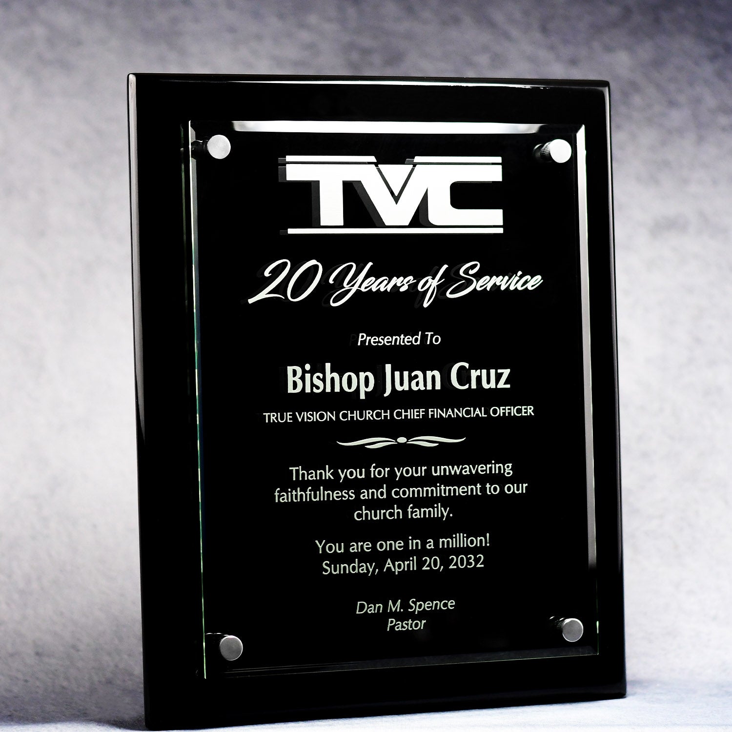 Cantebury Plaque With Stand-Out Ebony | Global Recognition Inc