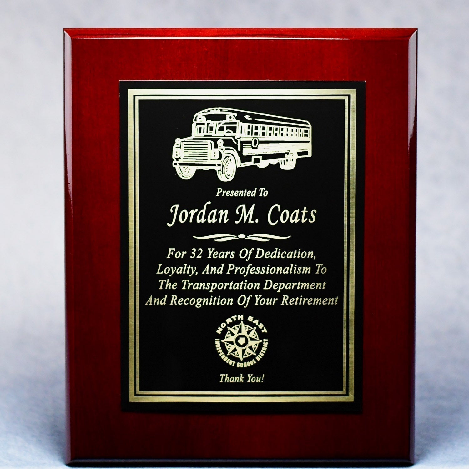 Rosewood Piano Finish Plaque With Plate | Global Recognition Inc